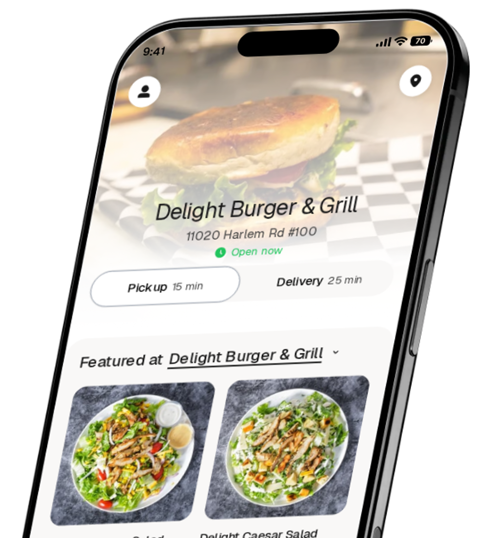 Delight Burger & Grill app preview
